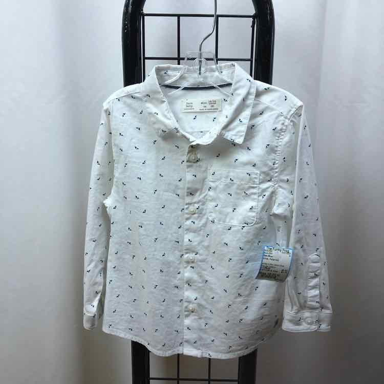 Zara Boys White Patterned Child Size 18-24 m Boy's Shirt