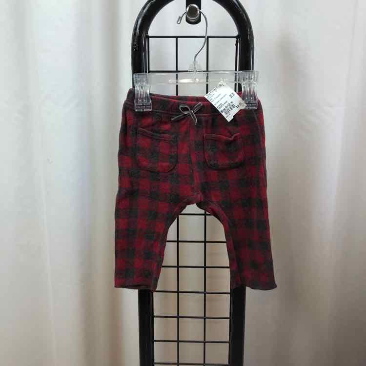 Zara Red Checkered Child Size 9-12 m Girl's Pants
