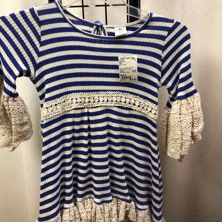 BMG Blue Stripe Child Size 6 Girl's Dress