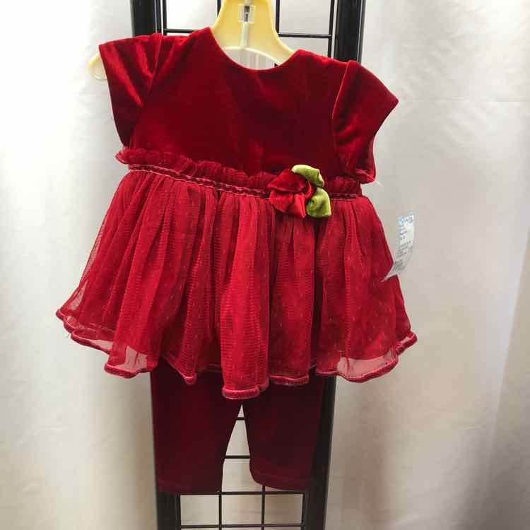Pippa & Julie Red Solid Child Size 6 m Girl's Outfit