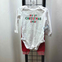 Carter's White Christmas Child Size 9 m Boy's Outfit