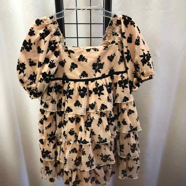 Janie and Jack Tan Floral Child Size 10 Girl's Dress