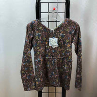 The Teacam Collection Brown Floral Child Size 5/6 Girl's Shirt