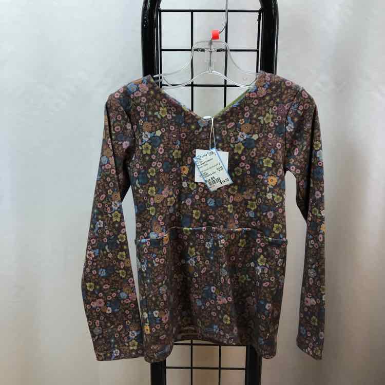The Teacam Collection Brown Floral Child Size 5/6 Girl's Shirt