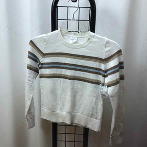 Abercrombie White Stripe Child Size 9/10 Girl's Sweater