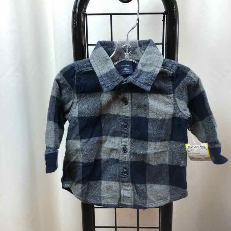 Gap Gray Checkered Child Size 3-6 Months Boy's Shirt