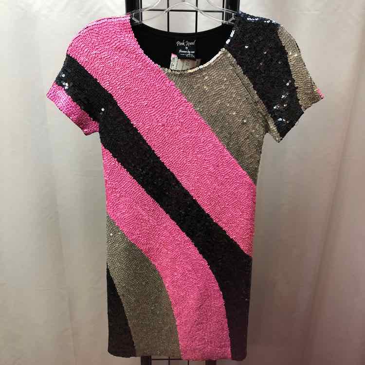 Pink Jewel by flowers by zoe Pink Sequin Child Size 12/14 Girl's Dress