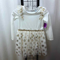 Children's Place White Patterned Child Size 5 Girl's Dress