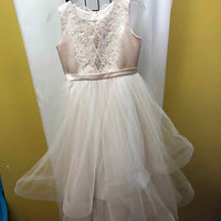 Joan Calabrese Champagne Embroidered Child Size 7 Girl's Formal Wear