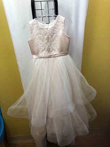 Joan Calabrese Champagne Embroidered Child Size 7 Girl's Formal Wear