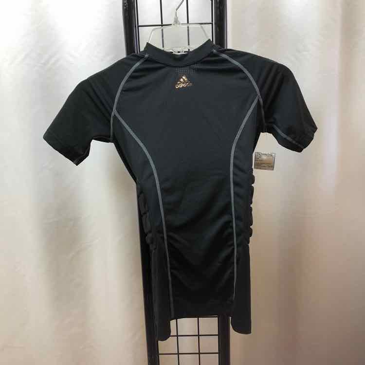 Adidas Black Solid Child Size 8 Boy's Shirt