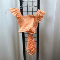 Ruffle butt Orange Smocked Child Size 8 Girl's Swimwear