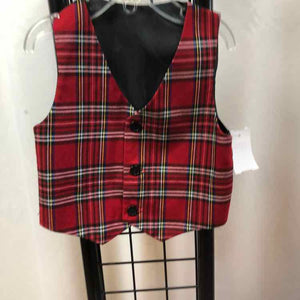 Red Plaid Child Size 12-18 m Boy's Vest