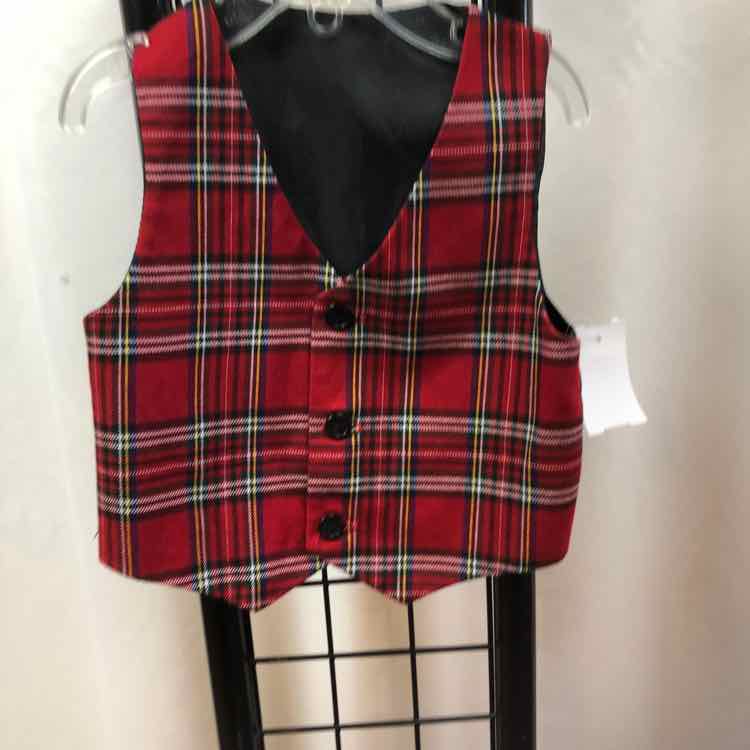 Red Plaid Child Size 12-18 m Boy's Vest