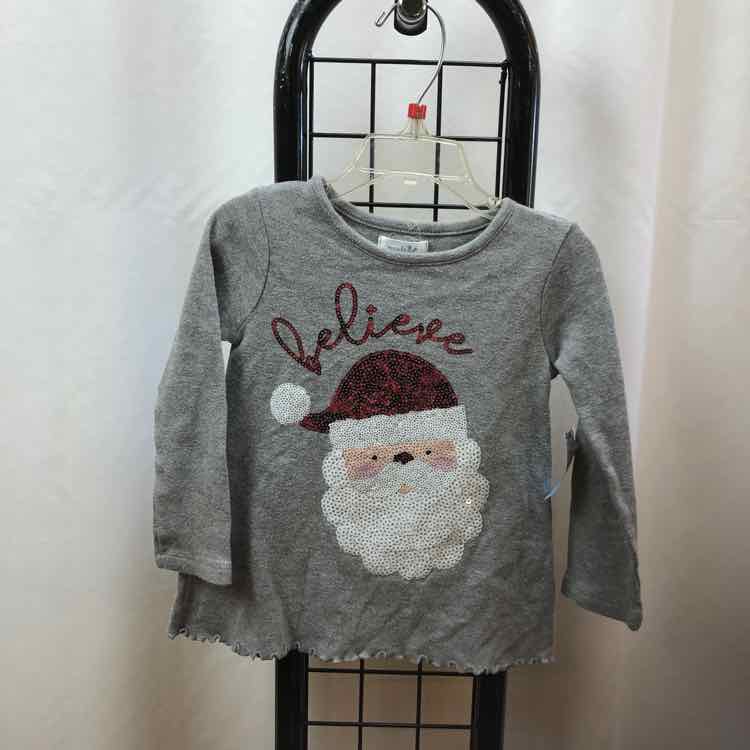 mudpie Gray Christmas Child Size 2/3 Girl's Shirt