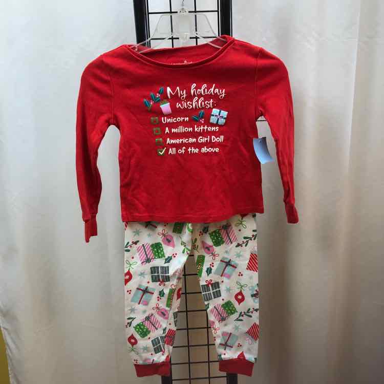 american girl Red Christmas Child Size 7 Girl's Pajamas