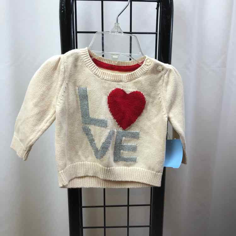 Gap White Graphic Child Size 0-3 m Girl's Sweater