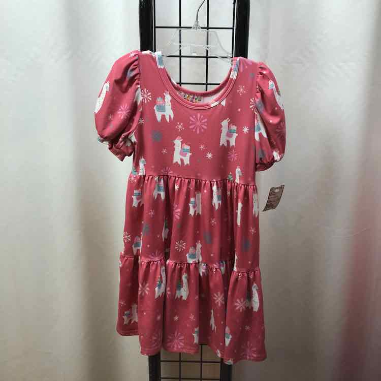 Dot Dot Smile Pink Christmas Child Size 3/4 Girl's Dress