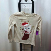 Wonder Nation Tan Christmas Child Size 7/8 Girl's Shirt
