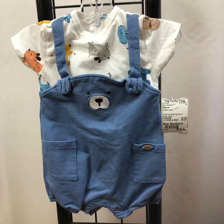 Mayoral White dogs Child Size Newborn Boy's Romper