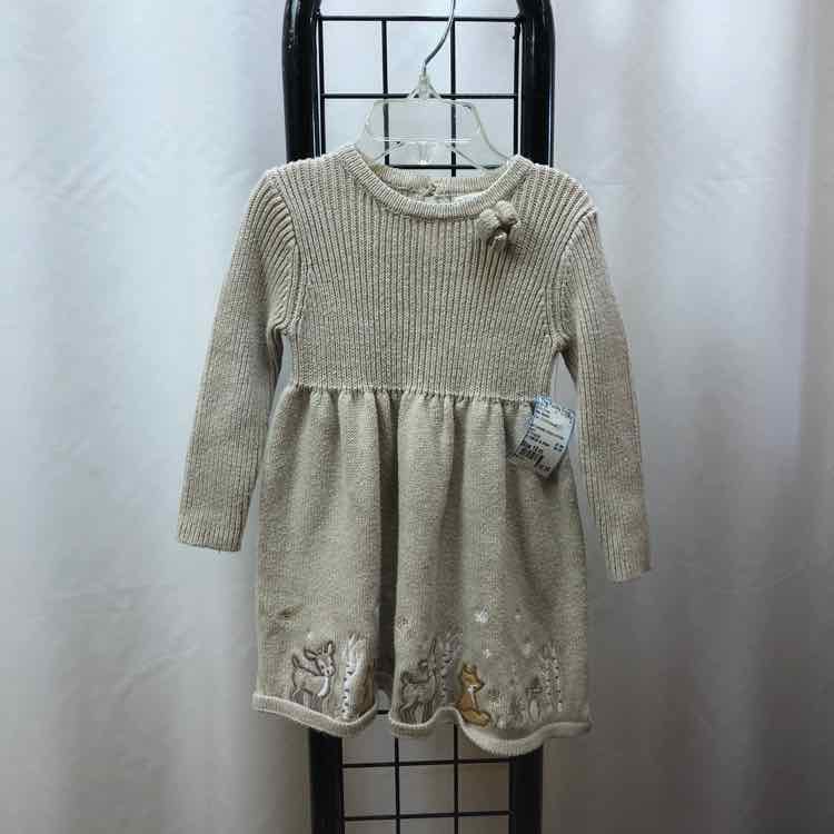 Max Studio Tan Embroidered Child Size 18 m Girl's Dress