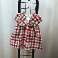 Mayoral Red Plaid Child Size 3-6 Months Girl's Dress