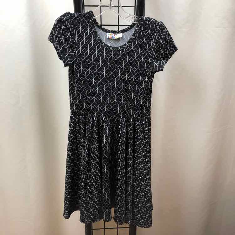 Dot Dot Smile Black Patterned Child Size 5/6 Girl's Dress