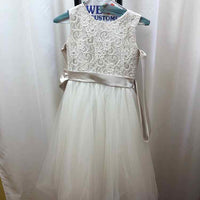 Joan Calabrese Ivory Lace Child Size 8 Girl's Formal Wear