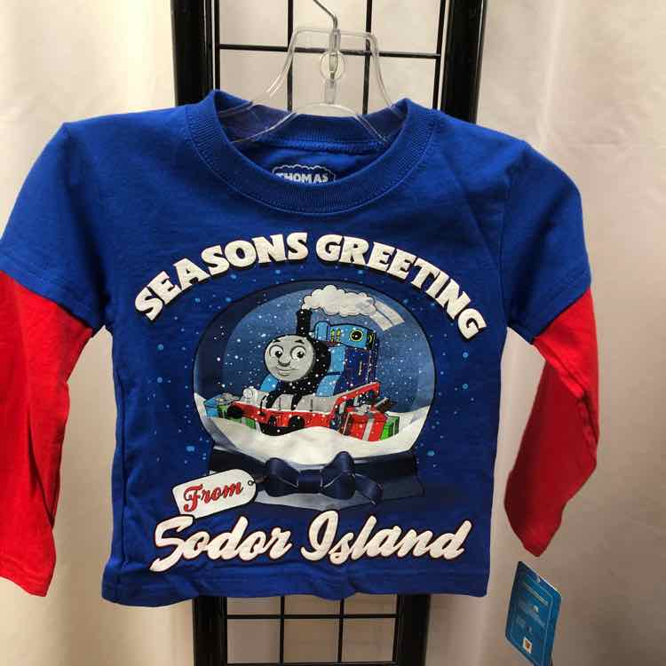 Thomas & Friends Blue Christmas Child Size 3 Boy's Shirt