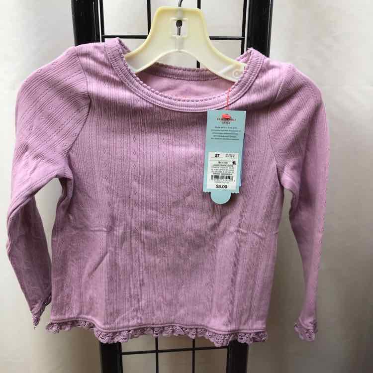 Cat & Jack Purple Solid Child Size 2 Girl's Shirt