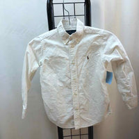 Ralph Lauren White Solid Child Size 6 Boy's Shirt
