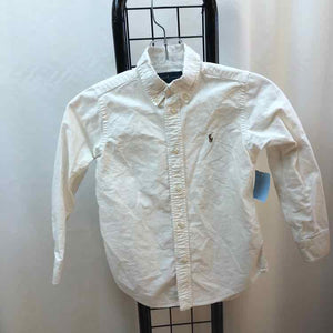 Ralph Lauren White Solid Child Size 6 Boy's Shirt