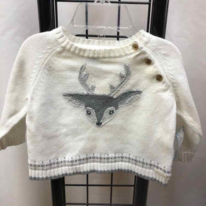Janie and Jack White Graphic Child Size 3-6 Months Boy's Sweater