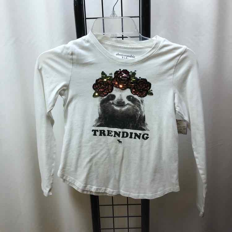Abercrombie White Sequin Child Size 9/10 Girl's Shirt
