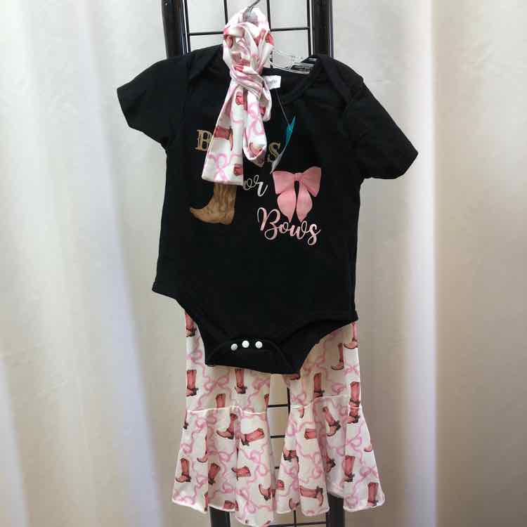 Black Solid Child Size 12-18 m Girl's Outfit