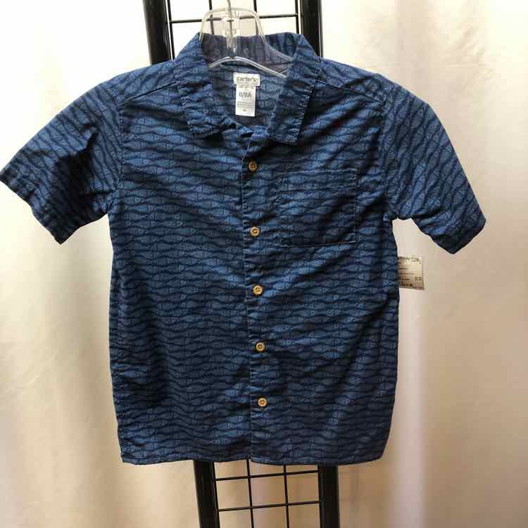 Carter's Blue Patterned Child Size 8 Boy's Shirt