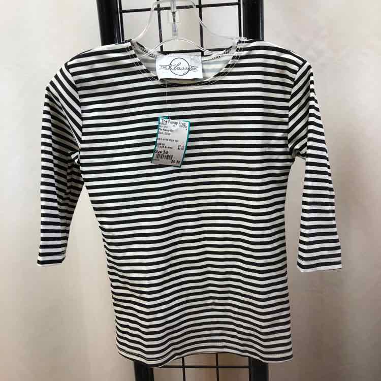The Klassy Girl Black Stripe Child Size 5/6 Girl's Shirt