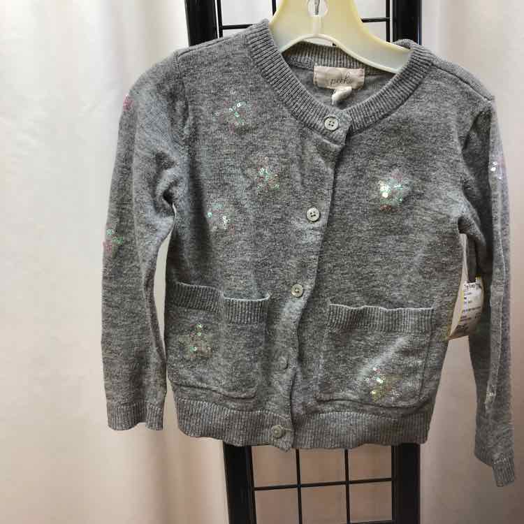 Peek Gray Sequin Child Size 4/5 Girl's Sweater