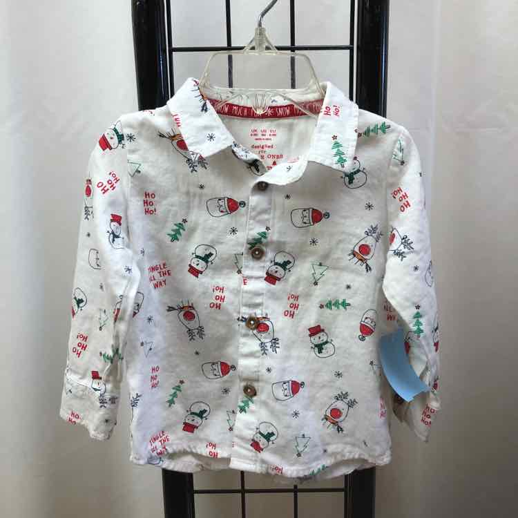 F&F White Christmas Child Size 9 m Boy's Shirt