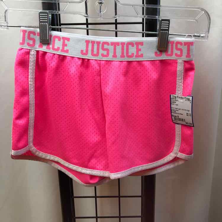 Justice Pink Logo Child Size 8 Girl's Shorts