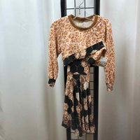 The Teacam Collection Brown Animal Print Child Size 4 Girl's Dress