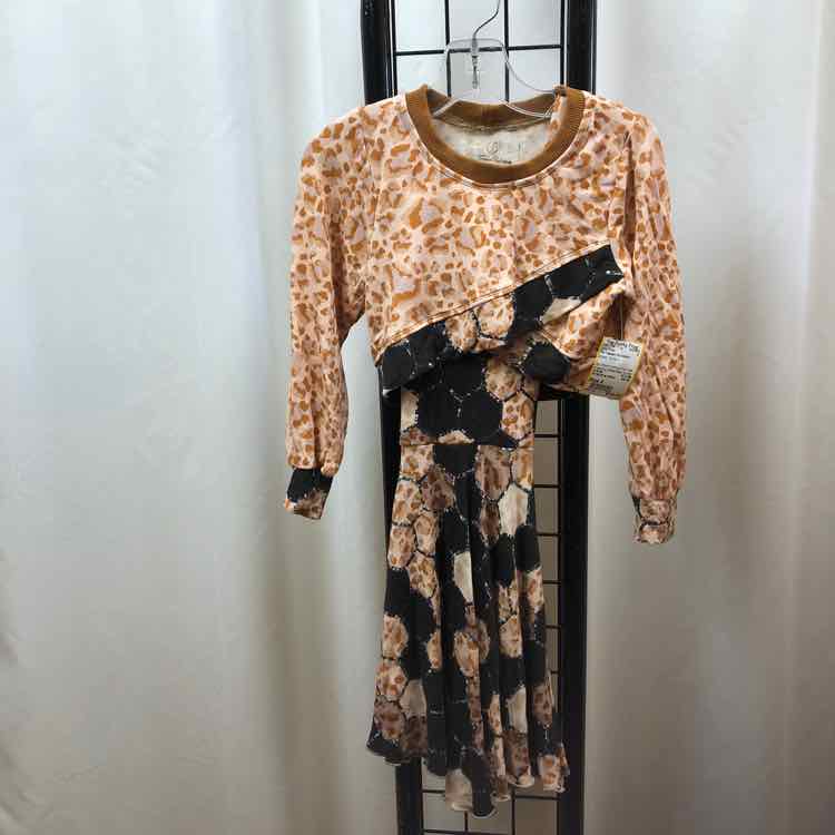 The Teacam Collection Brown Animal Print Child Size 4 Girl's Dress