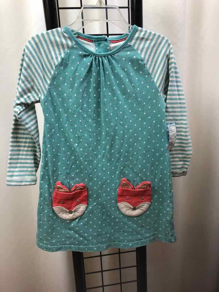 baby Boden Turquoise Dotted Child Size 2/3 Girl's Dress