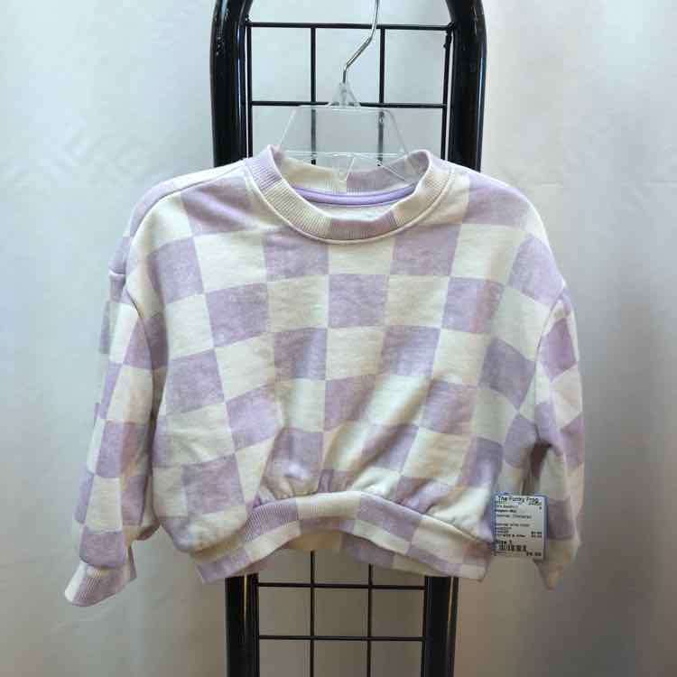 Grayson Mini Lavender Checkered Child Size 3 Girl's Sweatshirt