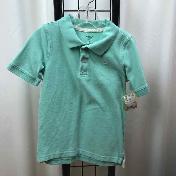 Carter's Mint Green Solid Child Size 5 Boy's Shirt