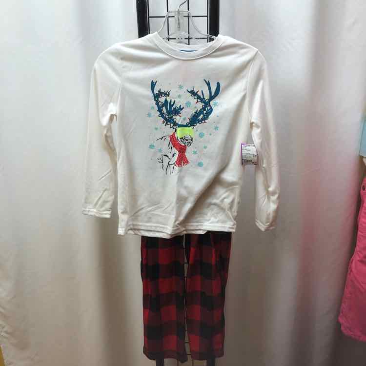 Cat & Jack White Christmas Child Size 8 Boy's Pajamas