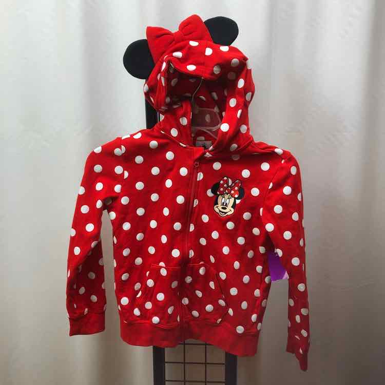 Disney Red Dotted Child Size 7/8 Girl's Sweatshirt
