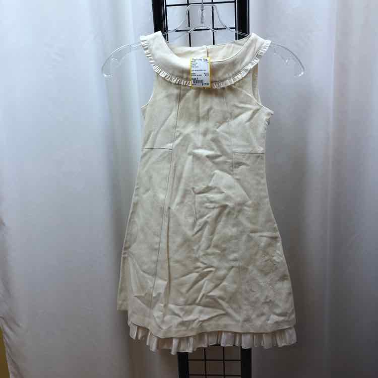 Jodhpur White Solid Child Size 8 Girl's Dress