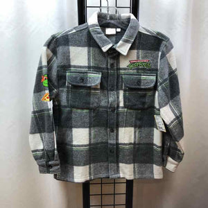 Nickelodeon Gray Plaid Child Size 8 Boy's Shirt