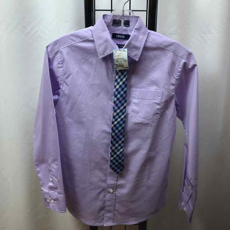 Izod Purple Solid Child Size 10/12 Boy's Shirt